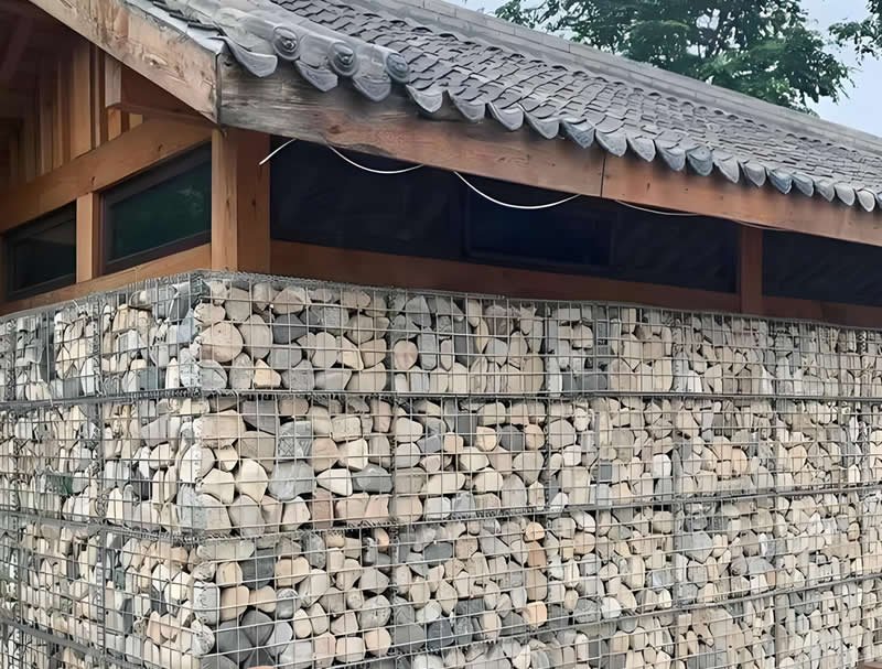 Stone-Filled Architectural Mesh Panels for Facade and Retaining Walls