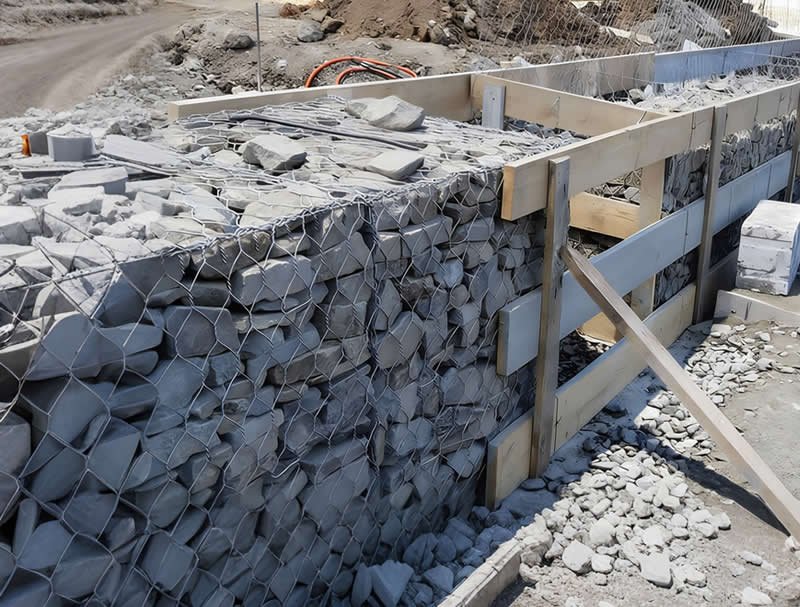 Gabion Structure in Construction Site