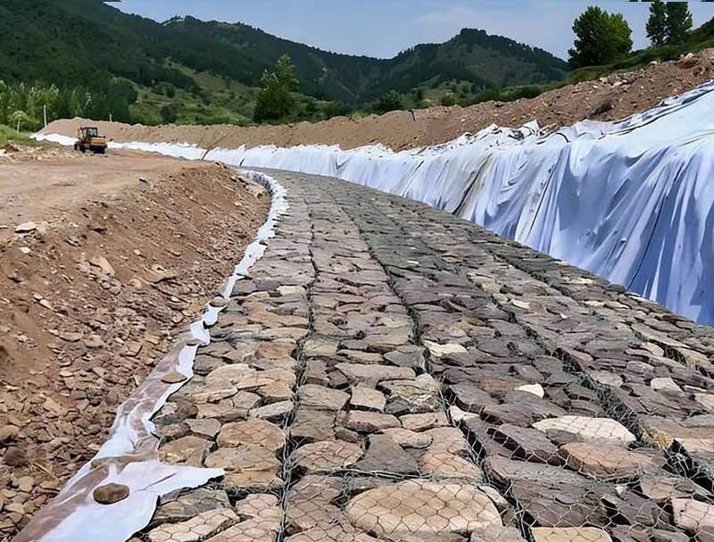 Gabions used for Riverbank Reinforcement