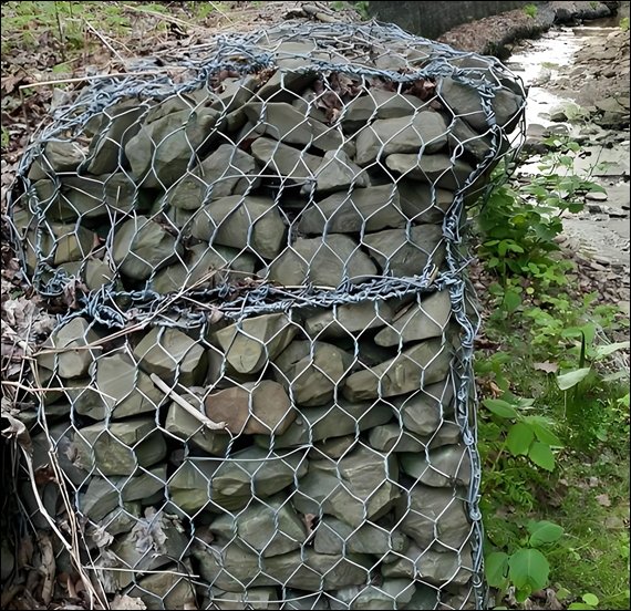 Hot-Dip Galvanized Gabion Baskets 2m x 1m x 1m for Reservoir Protection