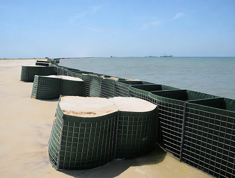 Gabion Walls Along the Shoreline for Defense.