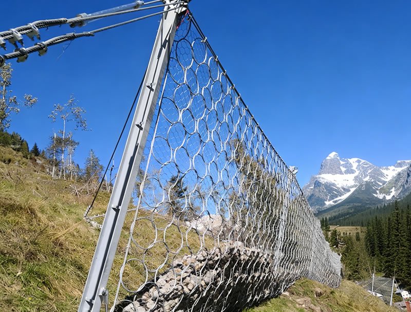 Rockfall Netting System for Landslide Protection