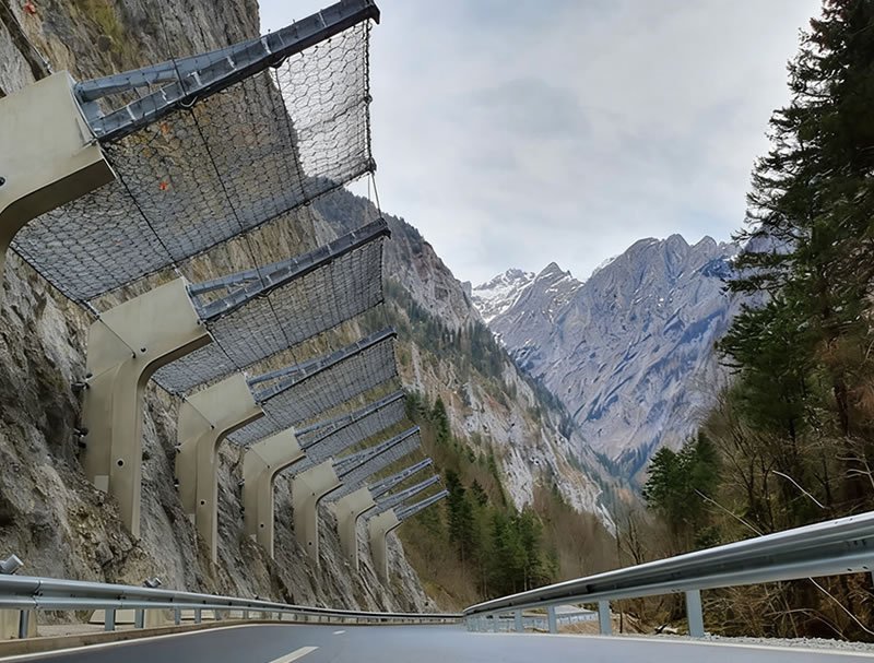 Rockfall Barrier for Highway Safety