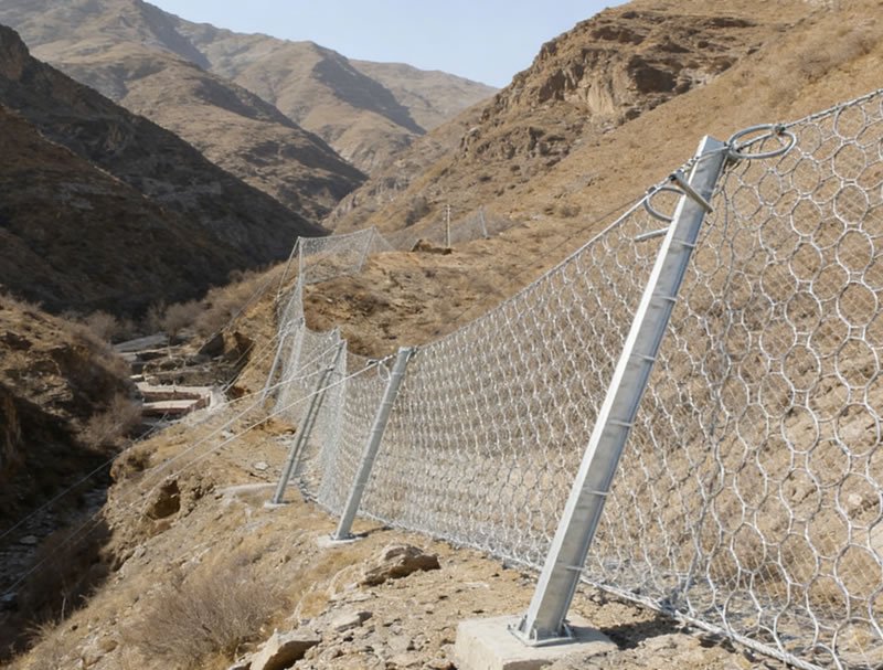 Rockfall Protection Barrier for Mountain Roads