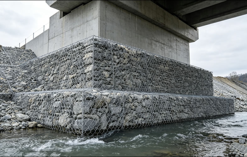 Galvanized Gabion Baskets for Bridge Abutment Scour Protection