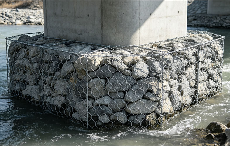 Gabion Boxes for Bridge Pier Foot Erosion Control