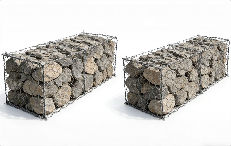 Stone Filled Gabion Units